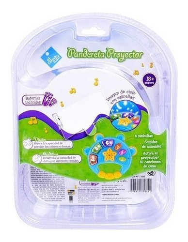 Pandereta Proyector Infantil El Duende Azul Art 7198