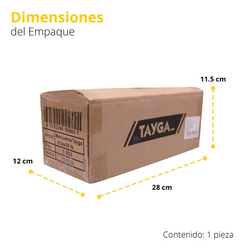 Par Pesas Mancuernas 10lb C/u Tayga Atlas Gimnasio Color Negro