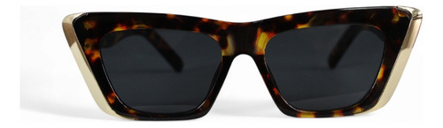 Lentes De Sol Angulares Estilo Cat Eye Elegante Negro Dorado Negro Negro