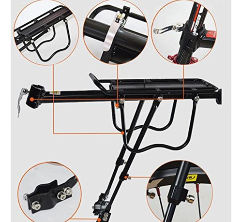 Threeh Bicicleta Trasera Rack Aluminio Ciclismo Ajustable Po