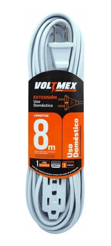 Extensión Eléctrica Uso Domestica 8 Metros Voltmex