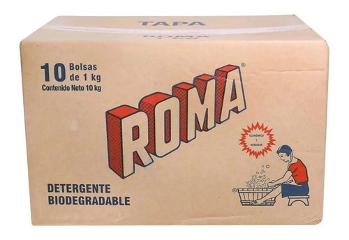 Caja De Jabon En Polvo Roma, 10 Bolsas De 1 Kg C/u