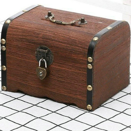 Caja De Almacenamiento De De Madera Con Cerradura, Memoria,a