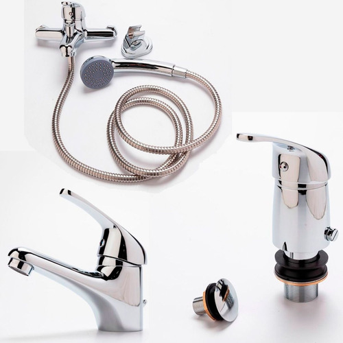 Griferia Baño Set Monocomando Lavatorio Ducha Bidet Tauro P