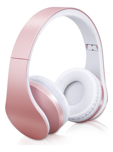Audífonos Inalámbricos Bluetooth Sd/tf Fm Oro Rosa