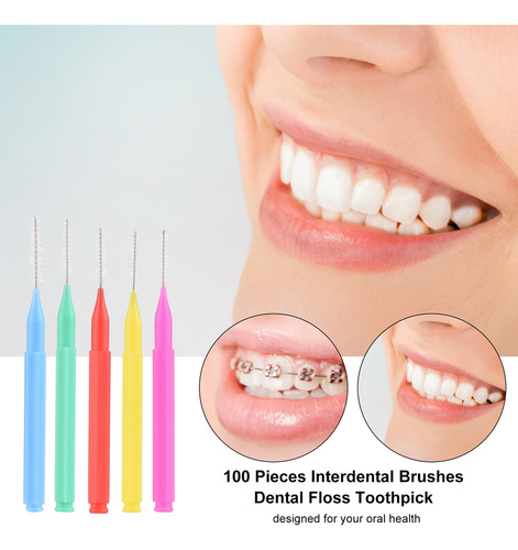 // 100 Cepillos Interdentales, Hilo Dental, Palillo De
