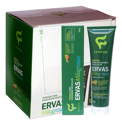 Caixa Com 12 Ervas Milagrosas Pomada 150g Fashion