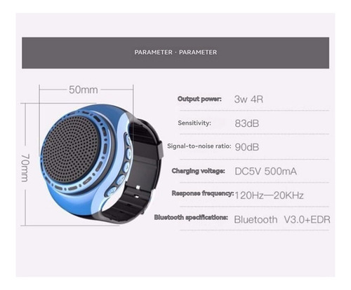 Altavoz De Reloj De Pulsera Portátil Con Audio Para Biciclet