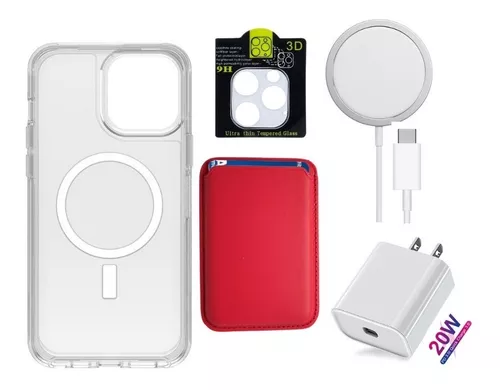 Kit Funda + Accesorios Cable, Cubo, Mica Para iPhone Magsafe
