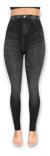 Legging Afelpado Estilo Mezclilla Mujer Oscar Hackman Ink003