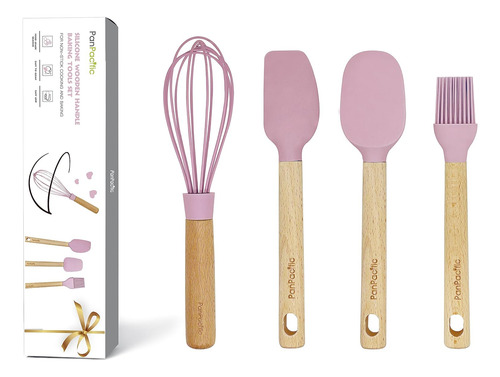 Juego De 4 Mini Espátulas De Silicona Antiadherentes Color R