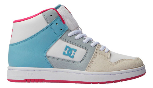 Dc Shoes Manteca 4 Hi Para Dama Color Blanco, Fiusha, Azul