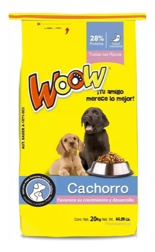 Alimento Croquetas Perro Woow Cachorro 20 Kg - 28% Proteína