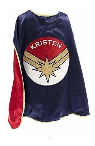 Everfan Personalized Captain Marvel Youth Cape Navy Blue