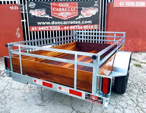 Carretinhas Carreta Reboque 1,20 X 2m Com Lanternas Led