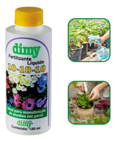 Fertilizante Mineral 10-10-10 Concentrado 120ml - Dimy