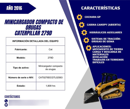 Minicargador Cat 279d 2016 Nuevo