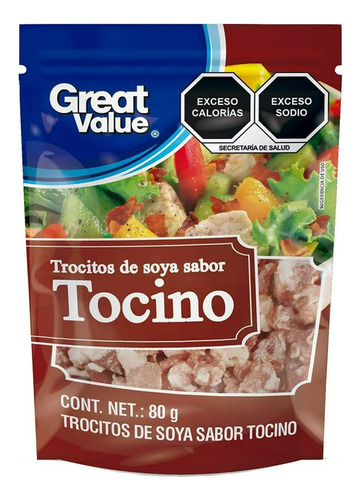 Trocitos De Soya Sabor Tocino Great Value 80 G