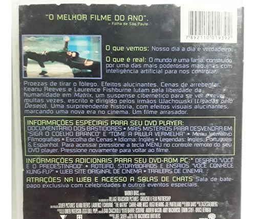 Dvd Matrix ( Keanu Reeves ) Sem Riscos ! (Usado)