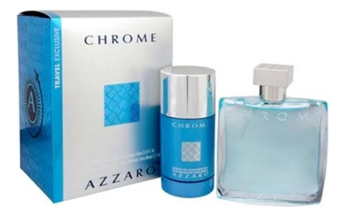 Set Perfume Azzaro Chrome 100ml + Desodorante 75ml Caballero