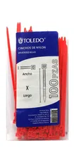 Comprar Cinchos De Nylon Rojos Toledo Dflr36150 3.6 X 150 Mm