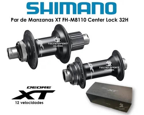 Par Manzana Shimano Xt M8110 12 Velocidades 32h Eje Pasante