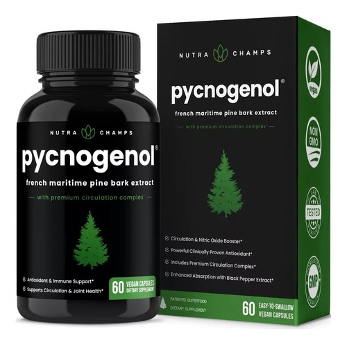 Pycnogenol Capsulas + Pimienta Negra 200mg 60ct Antioxidante