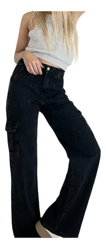 Jean Full Cargo Dama Negro Tendencias 