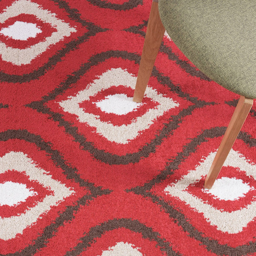 Alfombra Kaleb 116x170 Rojo 4 Ancho 170 cm Largo 116 cm