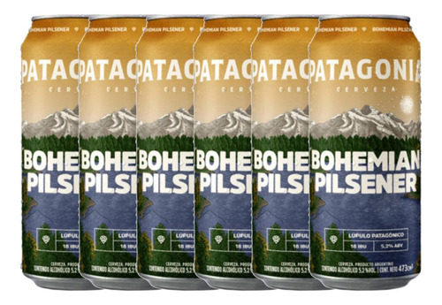 Cerveza Patagonia Bohemian Pilsener Lata 473ml X6 - Gobar®