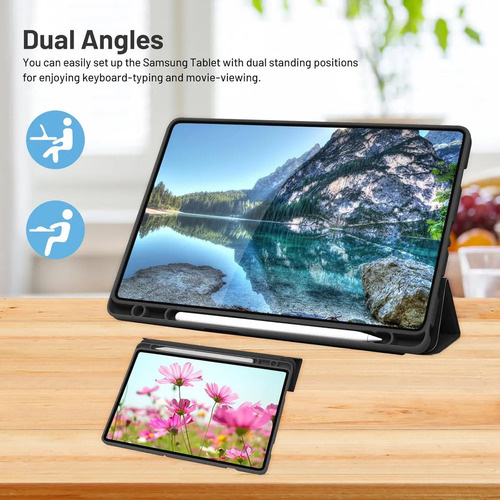 Funda Smart Case Para Tablet Samsung A9 Porta Pencil 8.7'' Negro