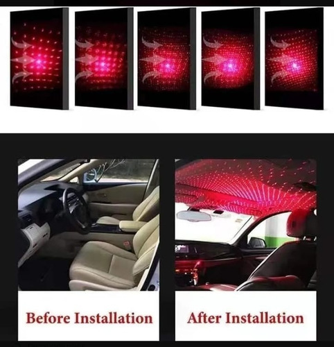 Imagen 2 de 8 de Proyector Laser Fiesta Usb Luz Led Para Auto Casa Universal
