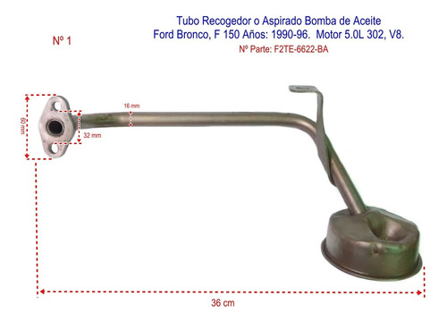 Tubo Aspirado Bomba De Aceite Ford Bronco, F150 1990-96 (1)