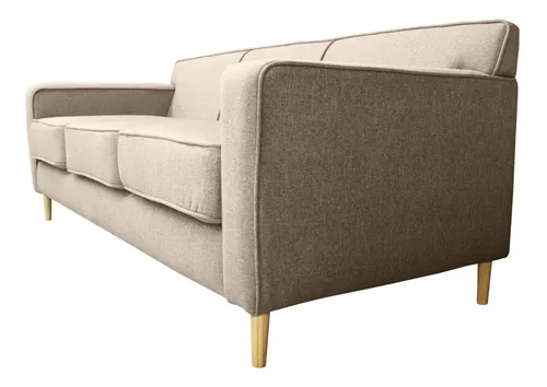 Sofá Lilén 3 Cuerpos Felpa Beige