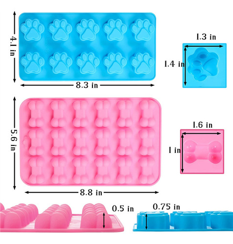 Moldes De Silicona Para Hornear Con Forma De Pata Y Hueso (6