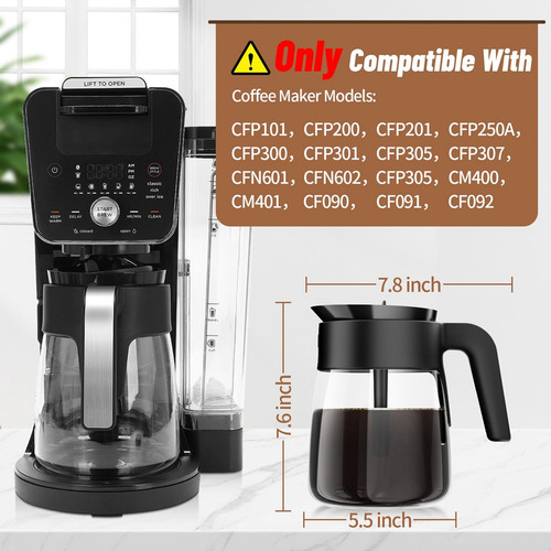 Reemplazo De Cafetera De 12 Tazas Para Cfp101 Cfp201 Cfp301