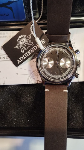Addiesdive-reloj De Cuarzo Ad2037, Cronógrafo Multifuncional Marrón Oscuro Acero Inoxidable Negro
