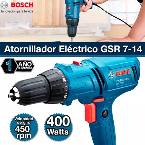 Taladro Atornillador Electrico Bosch Gsr 7 14 400w Torque E