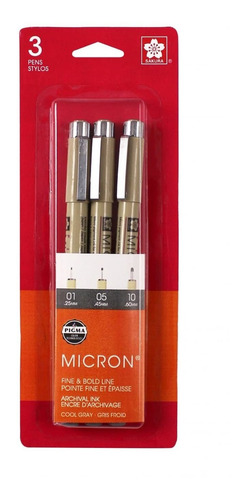 Sakura Pigma Micron Set 3 Gris Frio