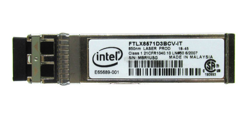 Modulo Gbic Intel E10gsfpsr 10gbps Sfp+ Sr 300mt X520 Da2