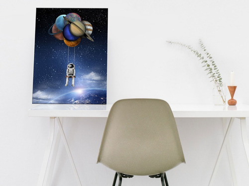 Cuadro Astronauta Planetas Moderno En Lienzo Foto Canvas