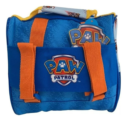 Mochila De Carrinho M Lancheiraestojo Patrulha Canina Cor Azul Desenho Do Tecido Lisa