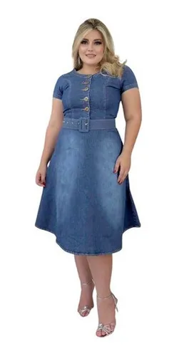 Vestido jeans moda evangelica mercado livre hot sale