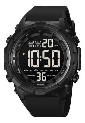 Reloj Digital Gadnic Sumergible Alarma Cronometro Bisel Negro