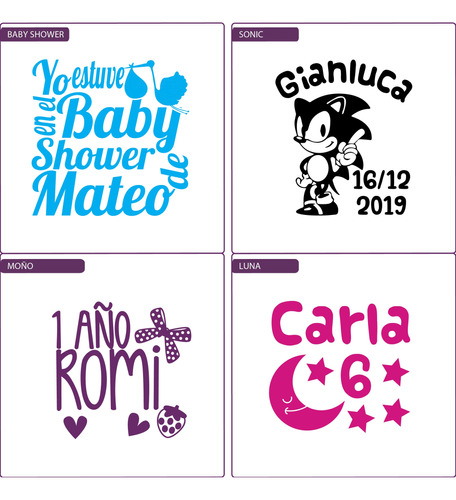 Vinilo Decorativo Souvenir Infantil Cumpleaños Babyshower