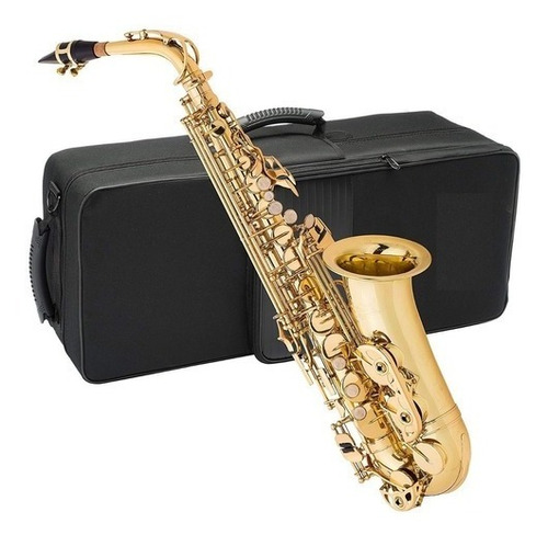 Imagen 1 de 2 de Saxofon Alto Dorado M1105a Con Estuche Conductor