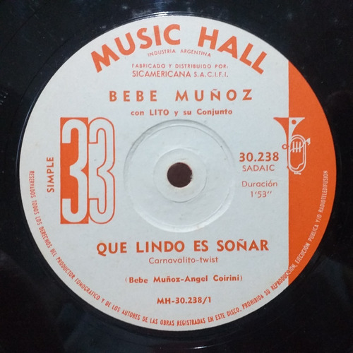 Bebe Muñoz - Que Lindo Es Soñar - Simple Promo Año 1965