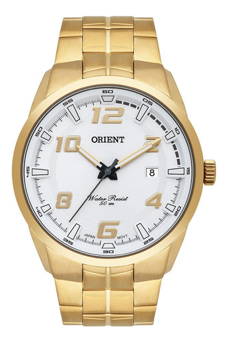 Relógio Orient Masculino Branco Dourado Mgss1200 S2kx
