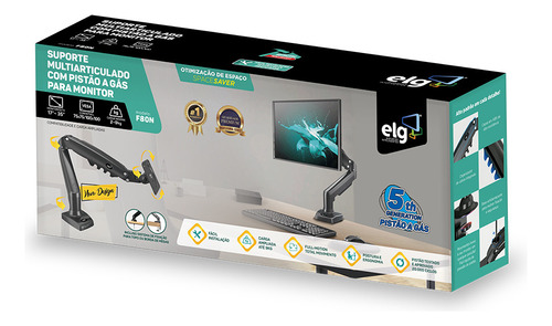 Kit Suporte Notebook Bandeja Snb-8 + Sup. Mesa ELG F800