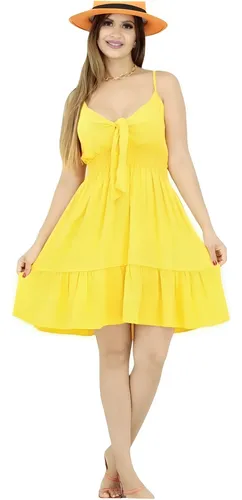 Vestido amarelo cheap simples